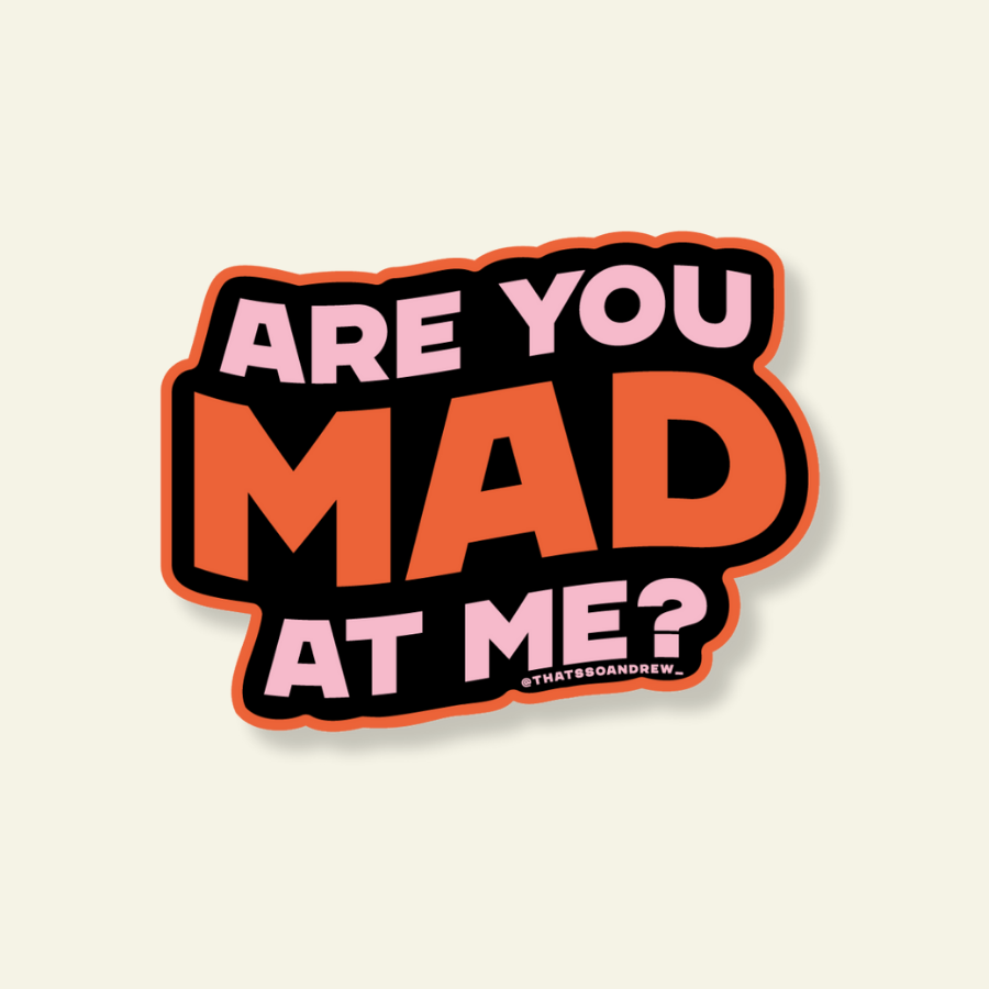 Are You Mad At Me Vinyl Sticker | Waterproof Decal