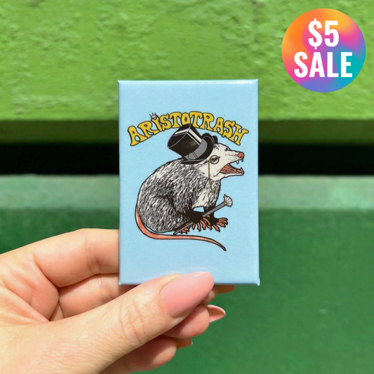 Aristotrash Rat Magnet | Refrigerator Magnetic Surface Decor | 3" x 2"