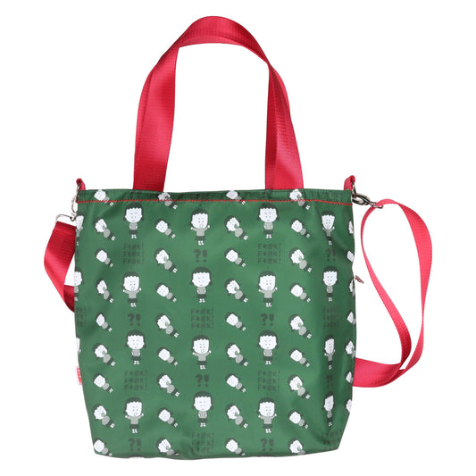 Army Green "Angry Little Girls F@*K F@*K F@*K" Pattern Tote Cross Body | Sling Handbag | 38" x 32"