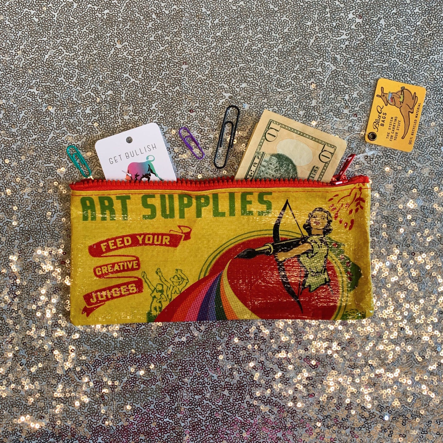 Art Supplies Feed Your Creative Juices Pencil Case in Recycled Material