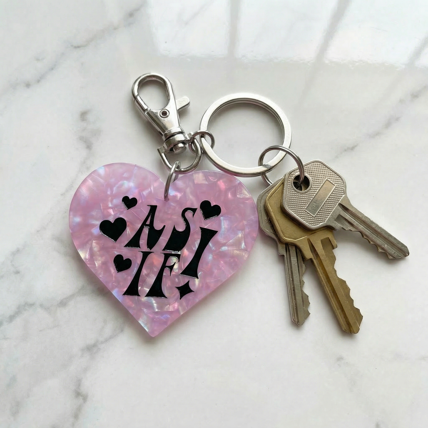 As If Heart Keychain in Light Purple | Classic Cher Clueless Vibes