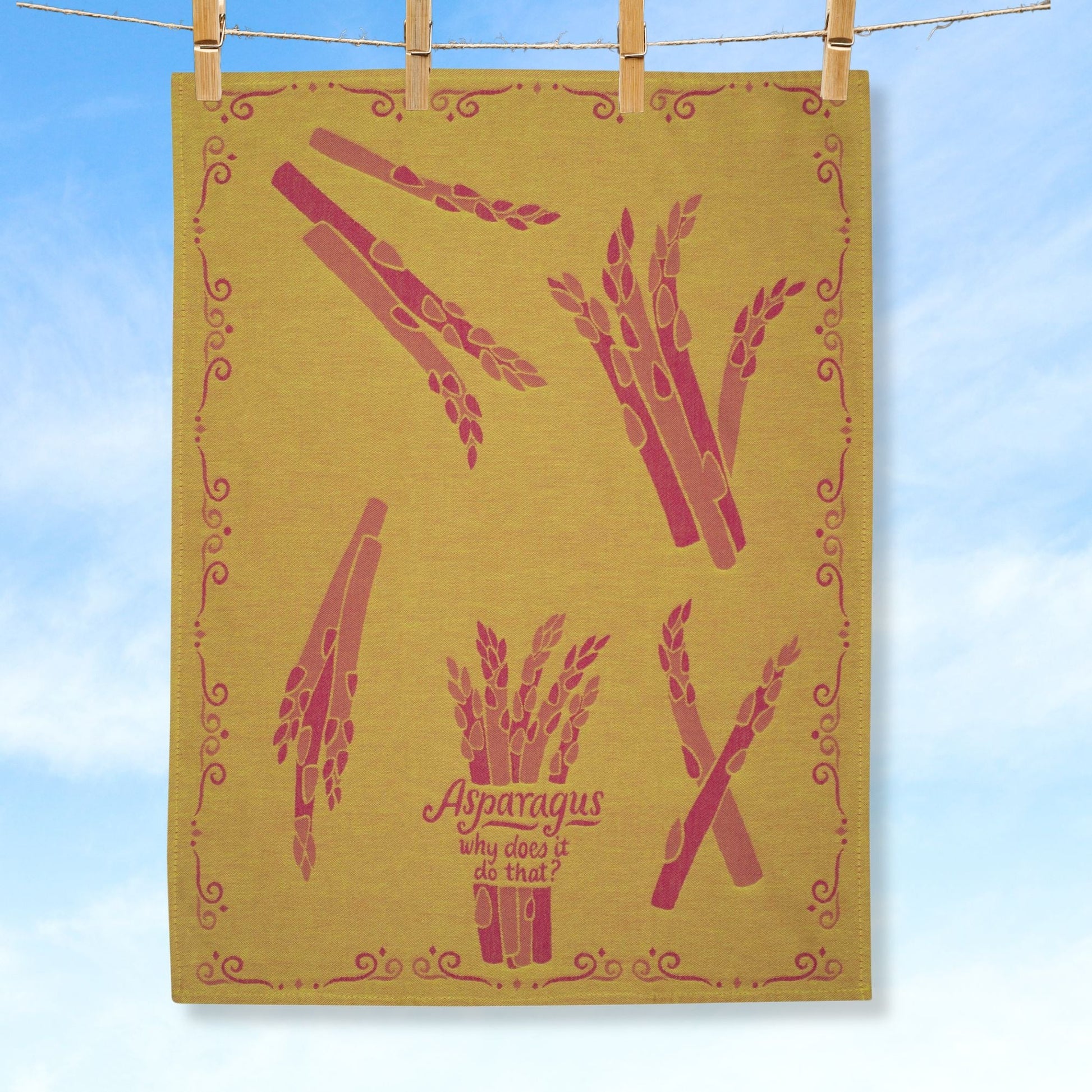 Asparagus Why Does it Do That Funny Woven Kitchen Tea Dish Cloth Towel | 21" x 28"