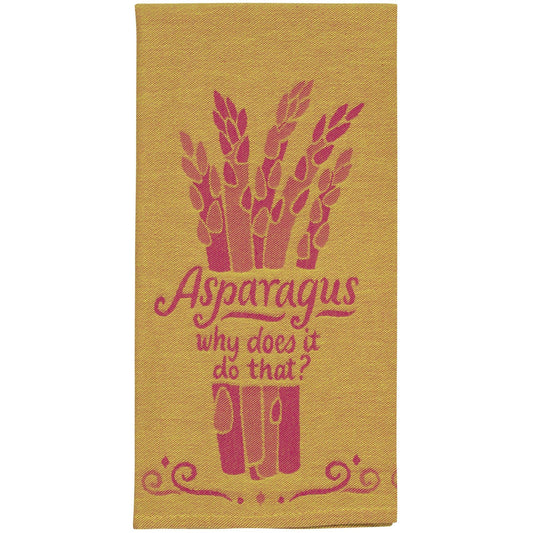 Asparagus Why Does it Do That Funny Woven Kitchen Tea Dish Cloth Towel | 21" x 28" | BlueQ at GetBullish