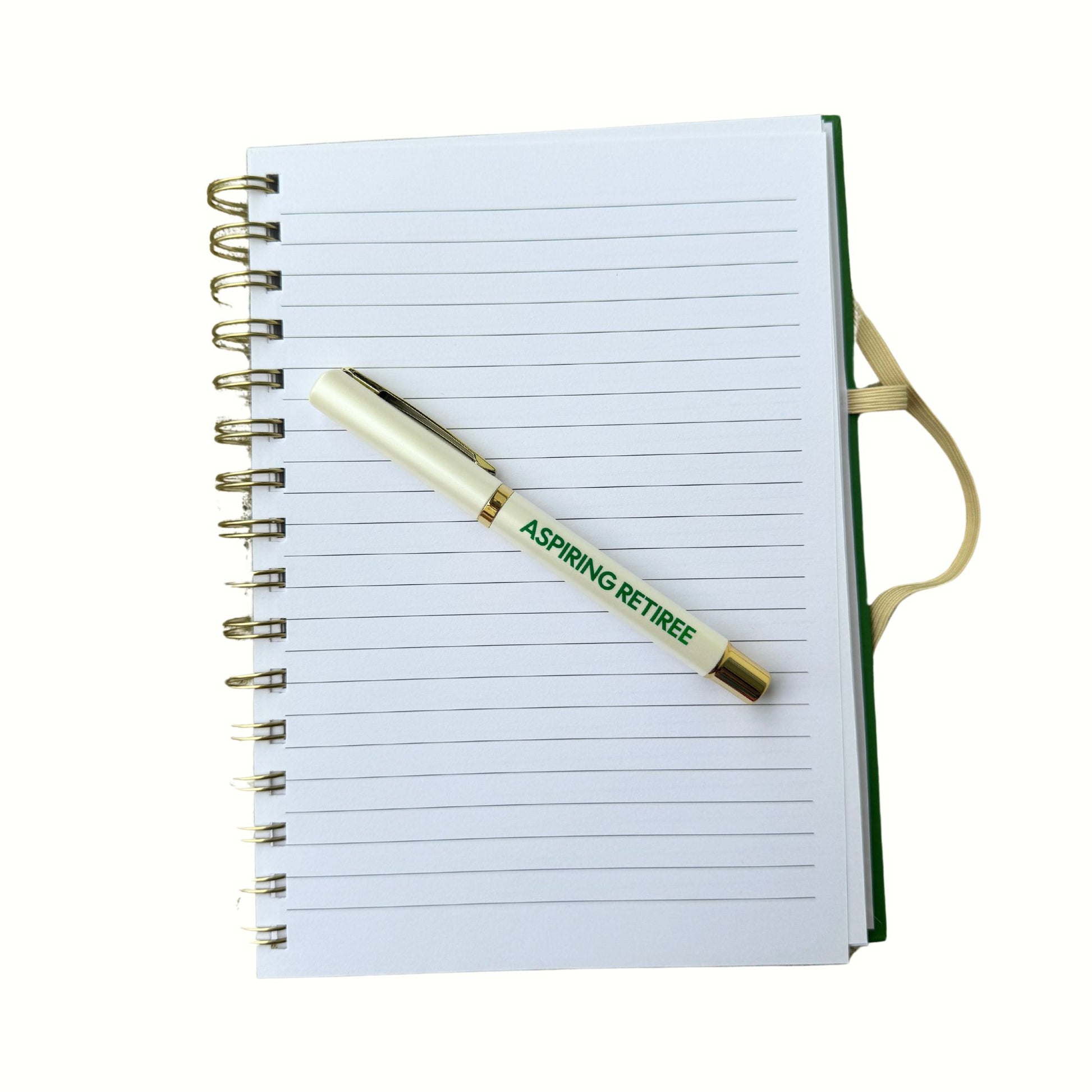 Aspiring Retiree Journal and Pen Gift Set | Funny Giftable Notebook Set