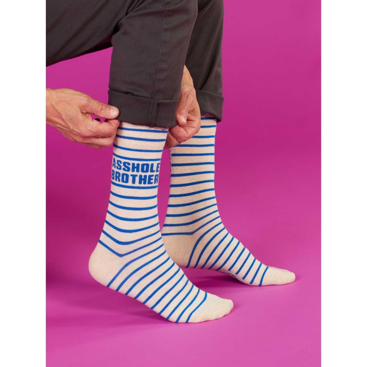 Asshole Brother Men's Crew Socks | Novelty Socks | BlueQ at GetBullish
