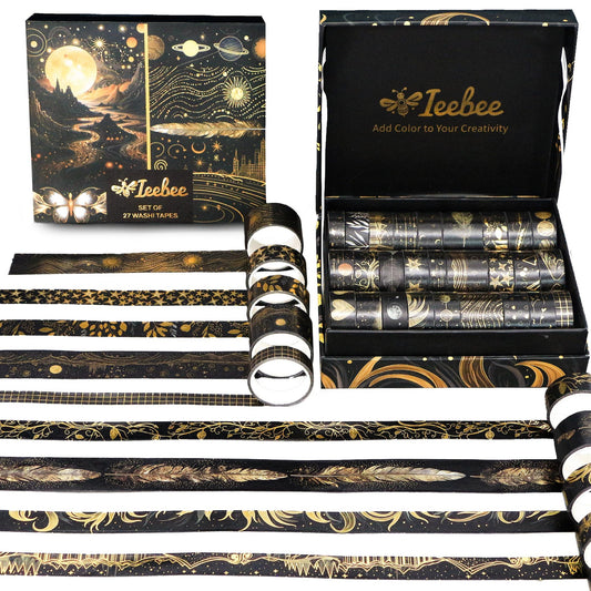 Astro Enchantment Washi Tape Set | 27 Rolls Space & Cosmic Decorative Tape for Journals, Planners & Crafts