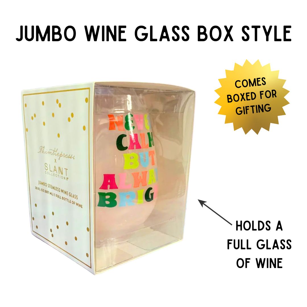 Jumbo Hello Gourdgeous Stemless Wine Glass | 30 Oz. | Holds an Entire Bottle of Wine!