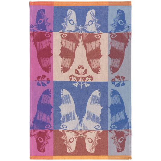 Butterfly patterned towel with colorful design