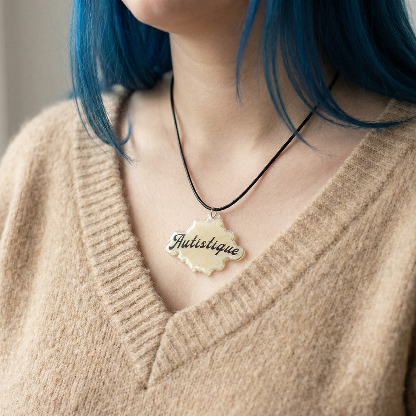 Autistique Autism Pride Acrylic Pendant Necklace