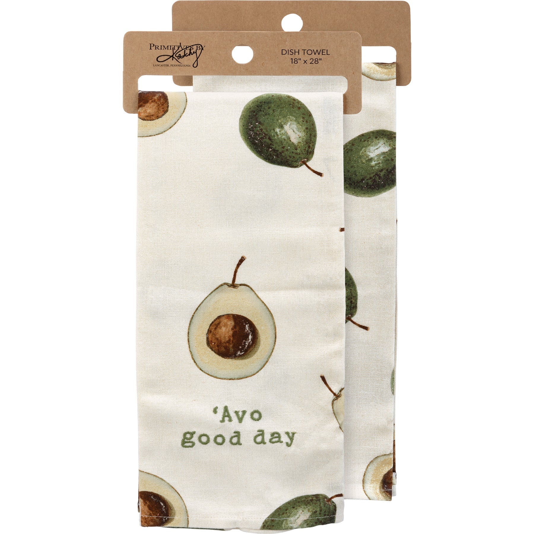 'Avo Good Day Funny Snarky Dish Cloth Towel | Cotton Linen | Embroidered Text | 18" x 28"