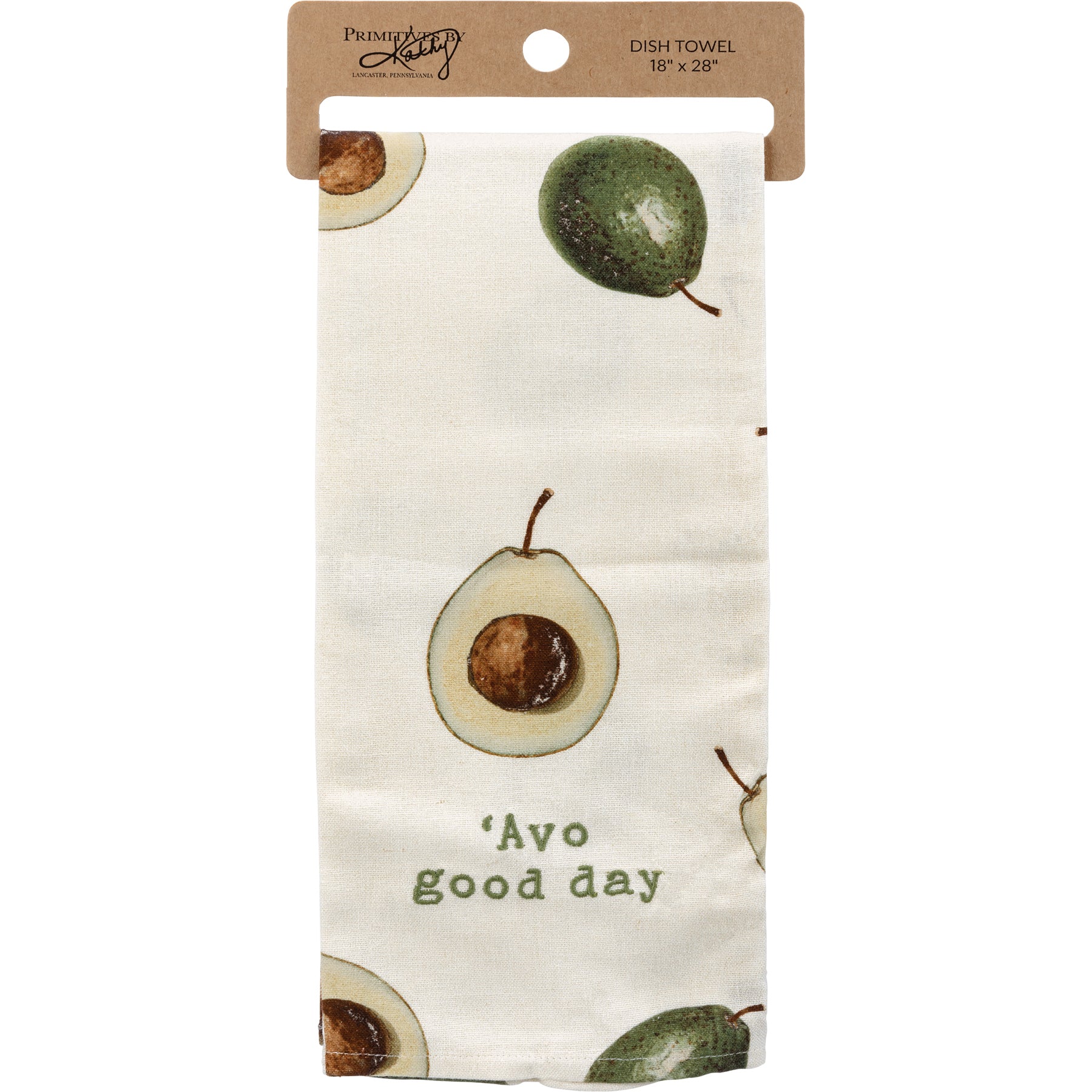 'Avo Good Day Funny Snarky Dish Cloth Towel | Cotton Linen | Embroidered Text | 18" x 28"