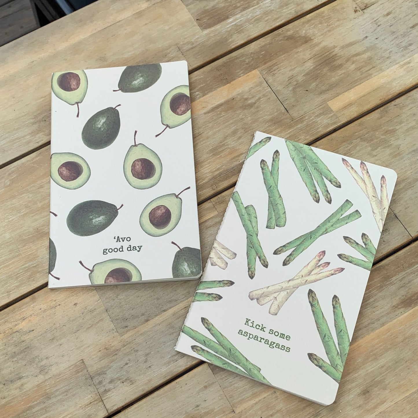 'Avo Good Day and Kick Some Asparagass Large Notebooks | 5" x 8.25" x 1" | Set of 2