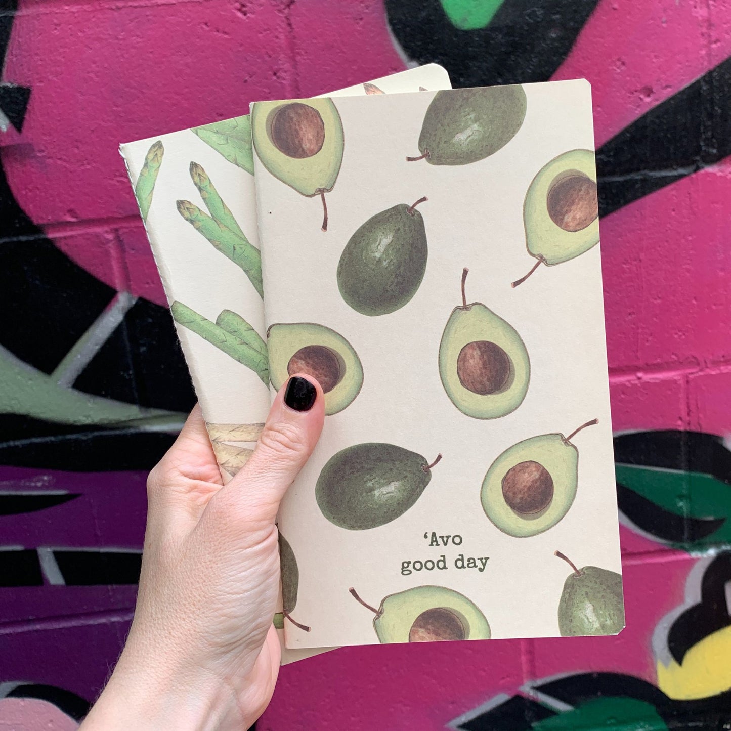 'Avo Good Day and Kick Some Asparagass Large Notebooks | 5" x 8.25" x 1" | Set of 2