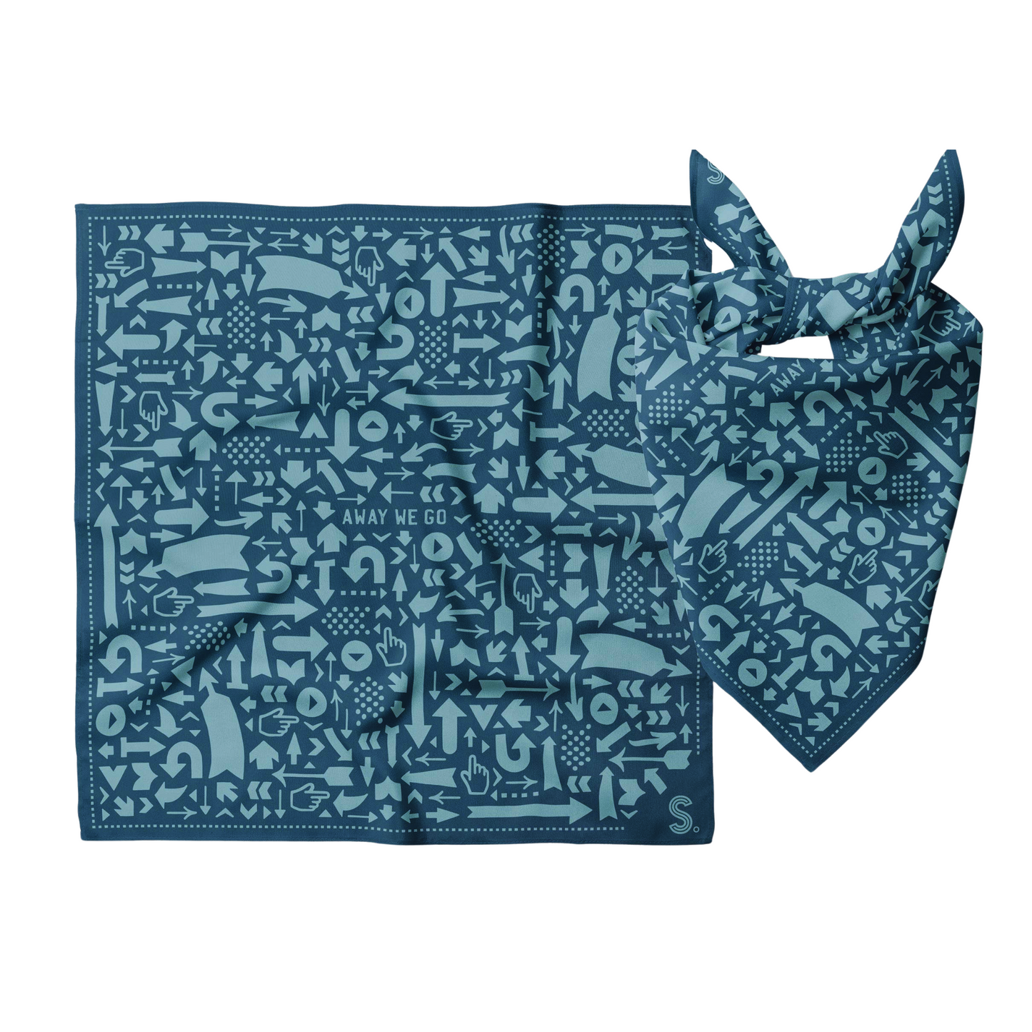 Away We Go Road Trip Bandana | Cotton Headwrap Scarf | 22'' x 22''