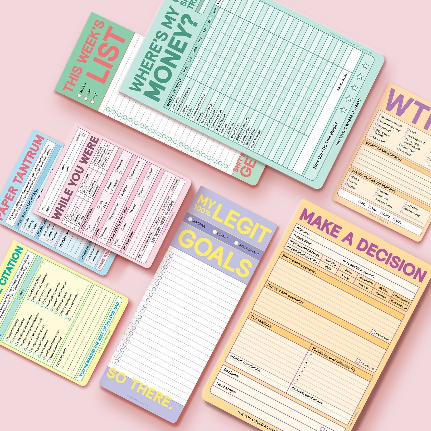 Awesome Citation Nifty Notepad in Pastel Yellow | Reward Others for "Blatant Likability," "Chronic Punctuality," Etc.