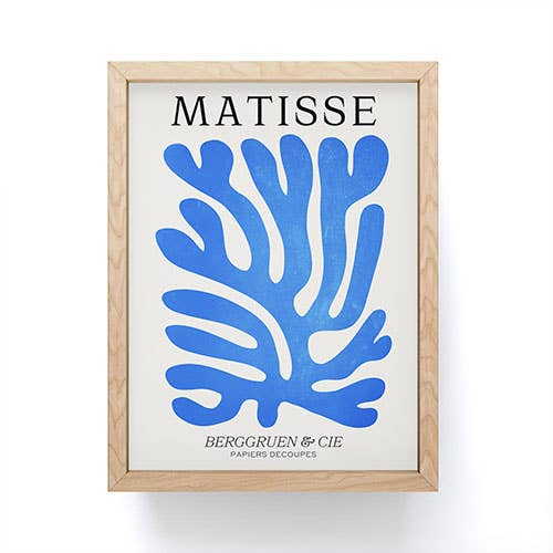 Ayeyokp Marseille Blue Matisse Color Framed Mini Art Print | Wall Art Decor