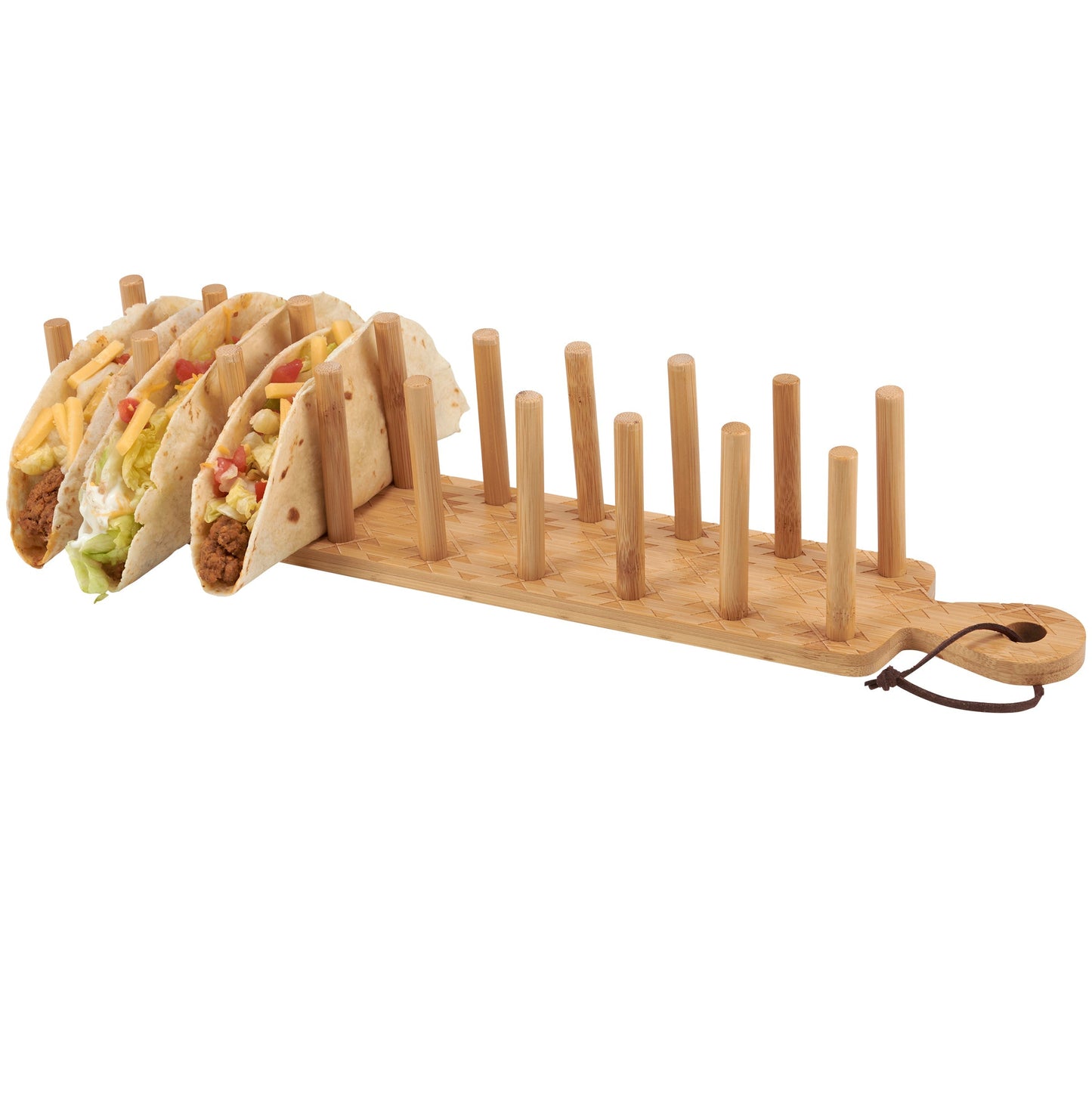Aztec Pattern Wood Taco Holder | Holds Up To 8 Tacos