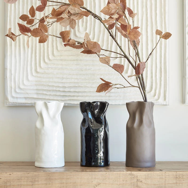 Cinched Ceramic Vase - lifestyle