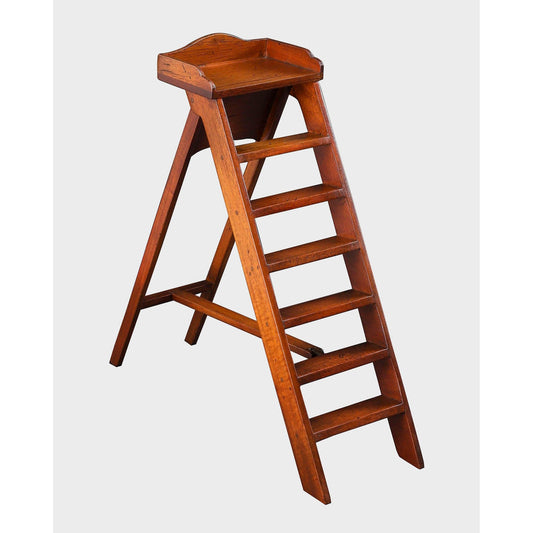 BNF Paris Library Steps | Miniature Mahogany Library Ladder Model