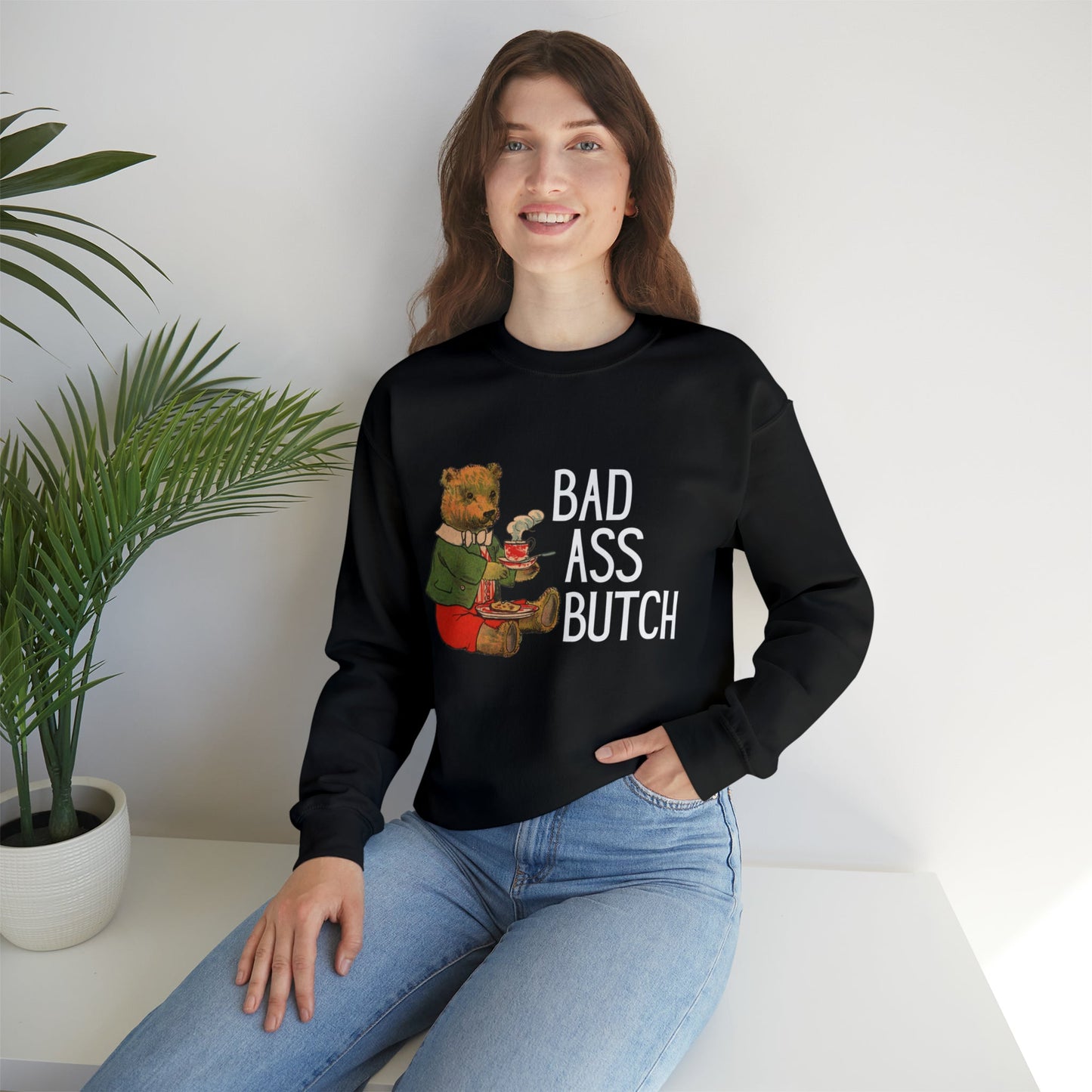 Bad Ass Butch Unisex Heavy Blend™ Crewneck Sweatshirt Sizes SM-5XL | Plus Size Available