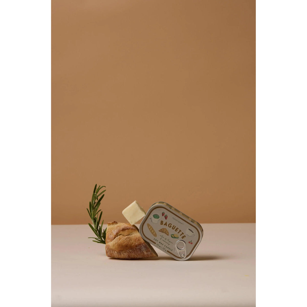 Baguette Bistro Tin Candle - open
