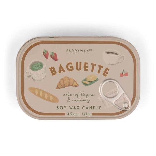 Baguette Bistro Tin Candle
