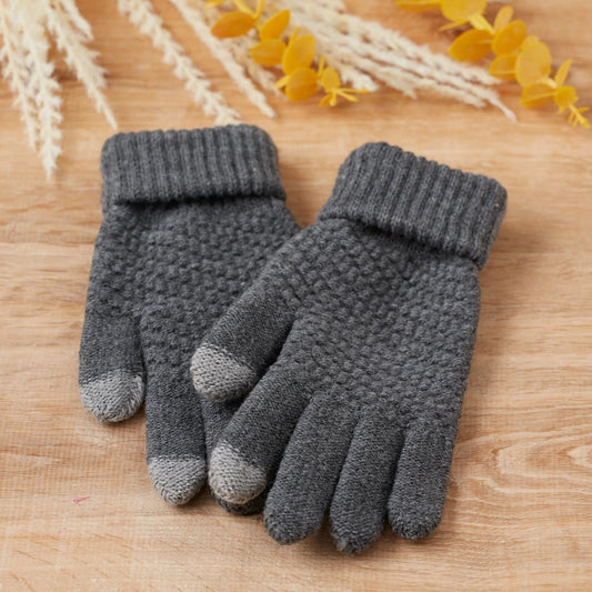 Bailey Knit Gloves in Charcoal | Texting Capabilities | Soft Winter Mittens