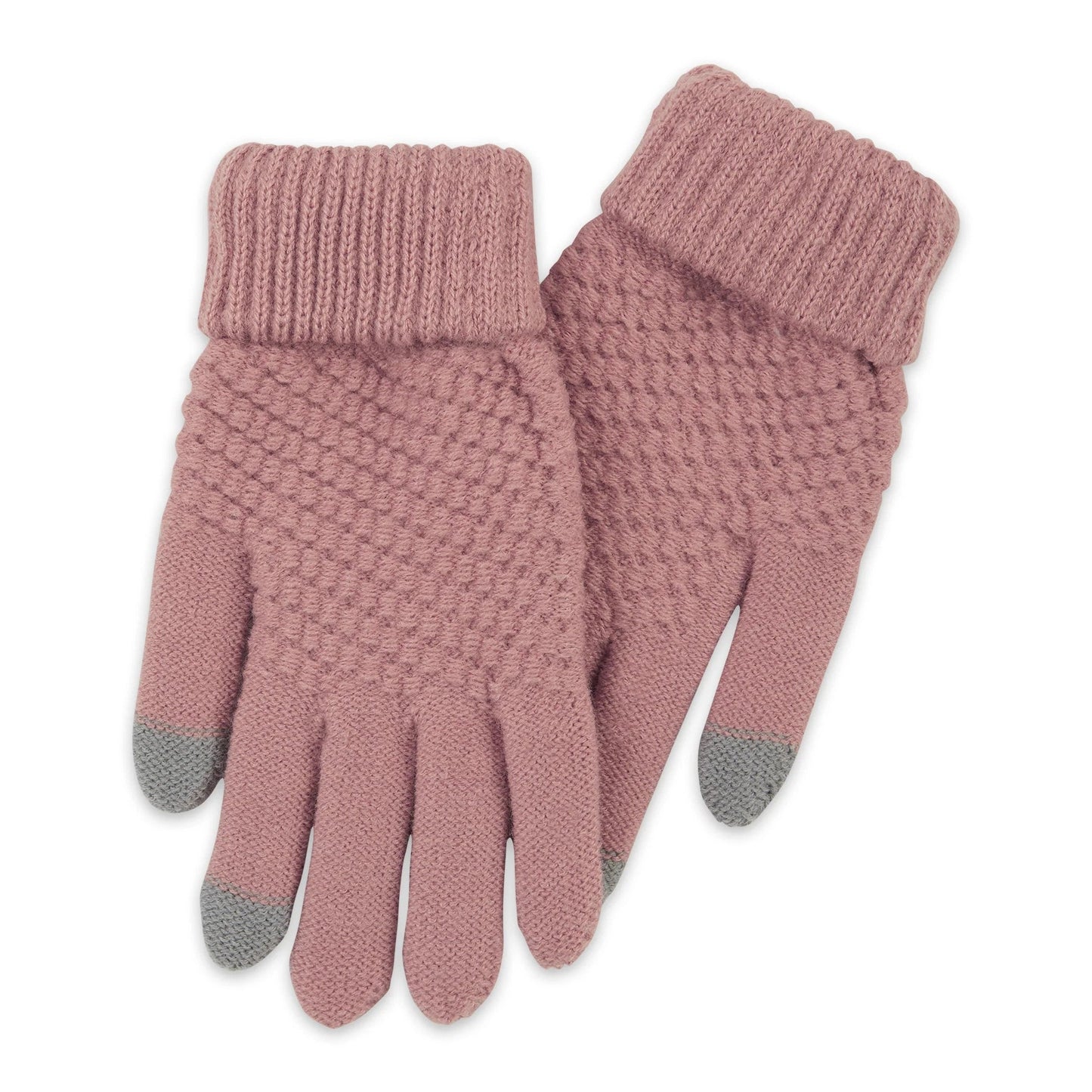 Bailey Knit Gloves in Pink | Texting Capabilities | Soft Winter Mittens