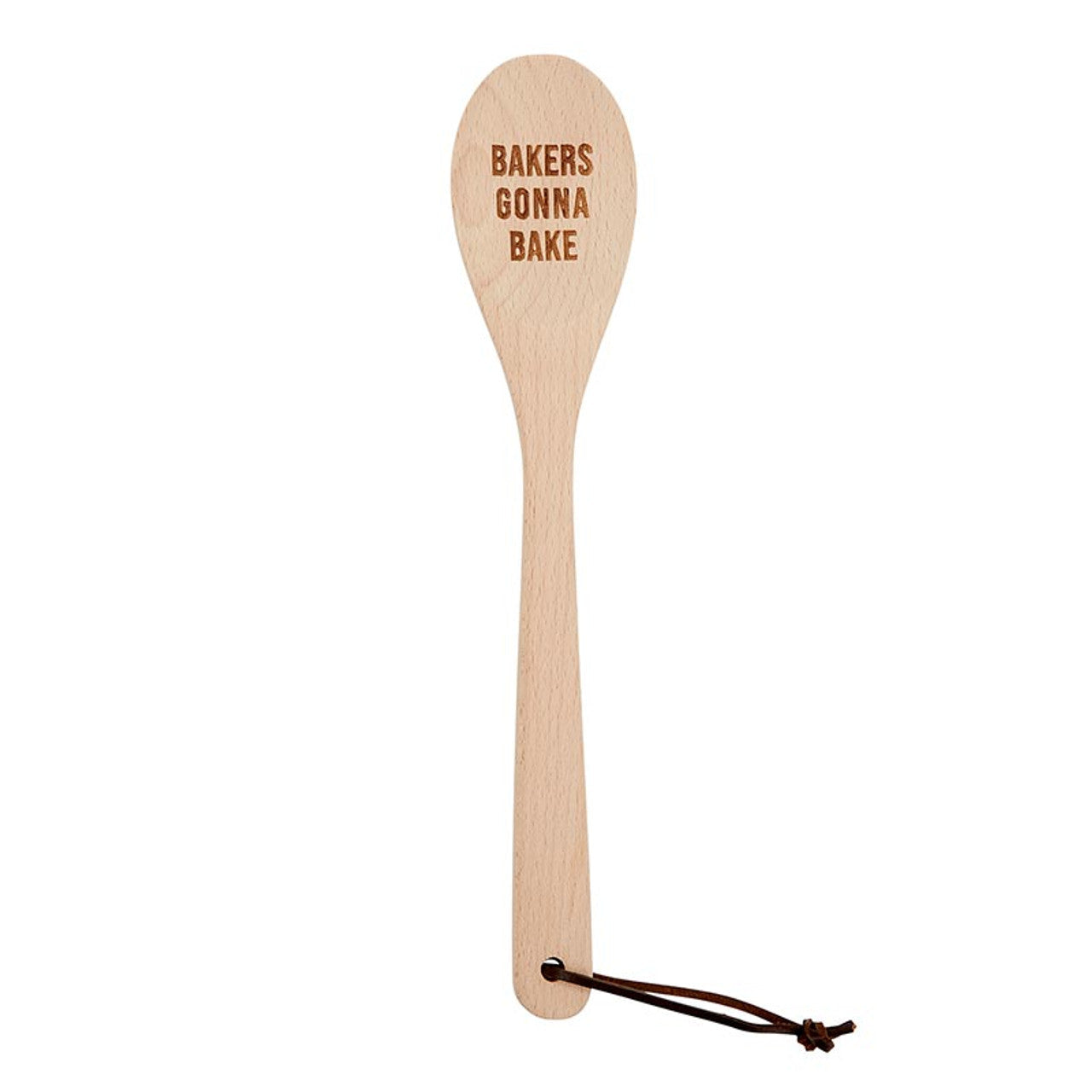 Bakers Gonna Bake Cooking Spoon | Wooden Kitchen Utensil in Canvas Gift Bag