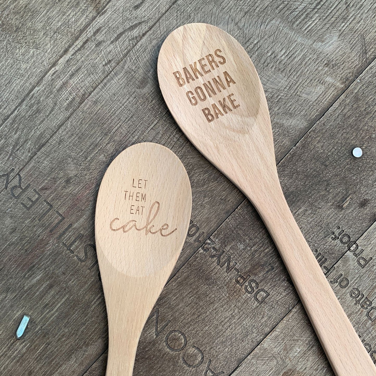 Bakers Gonna Bake Cooking Spoon | Wooden Kitchen Utensil in Canvas Gift Bag