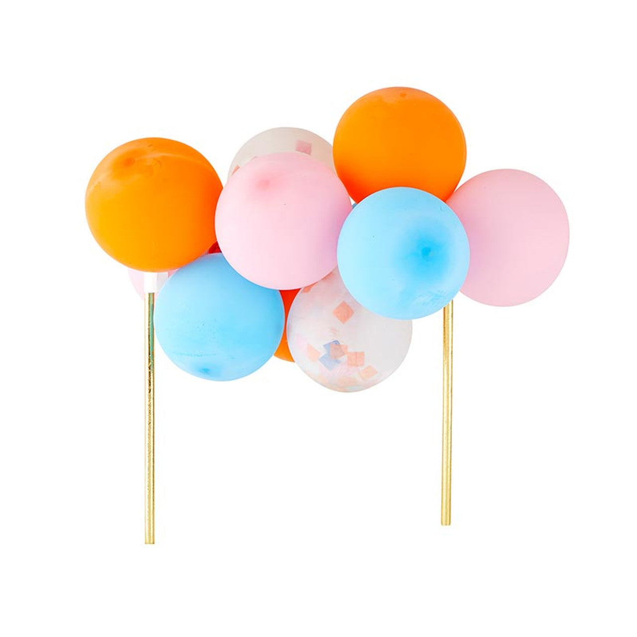 Balloon Cake Topper Orange Blue Pink | Colorful Party Cake Decoration