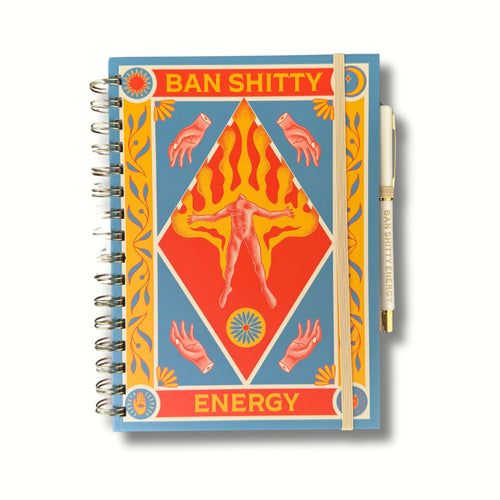 Ban Shitty Energy Journal and Pen Gift Set | Funny Notebook Gift Set