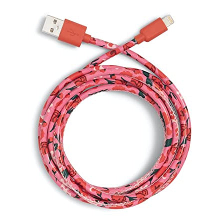 Ban.do Charging Cord, Las Flores | Leatherette Wrapped Charging Cord