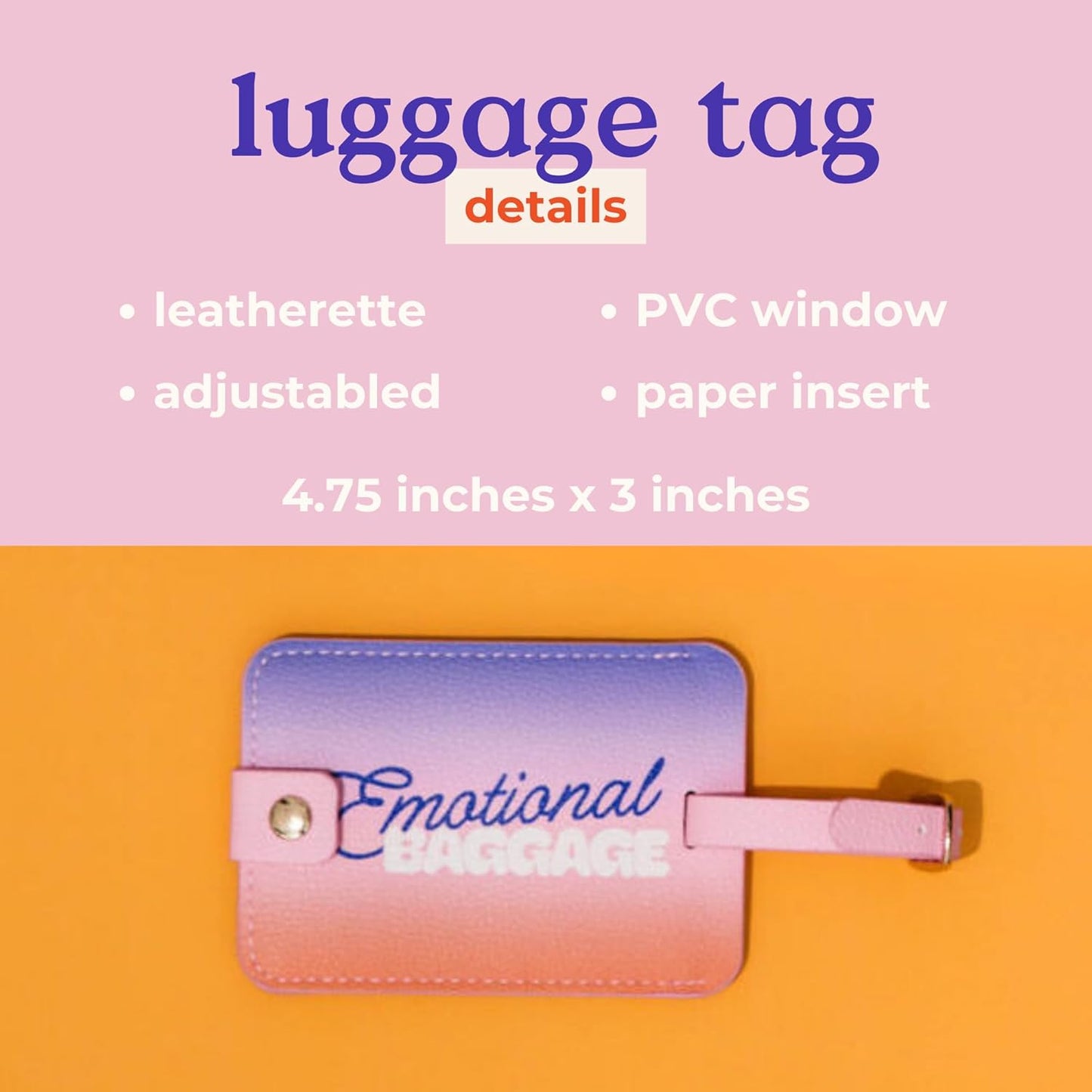 Ban.do Emotional Baggage Getaway Luggage Tag | Travel Leather Luggage Identifier