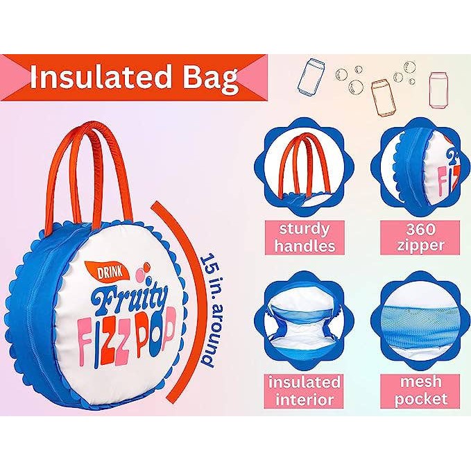 Ban.do Fruity Fizz Pop Go Outside Picnic Cooler Bag | Insulated Zip Closure Bag