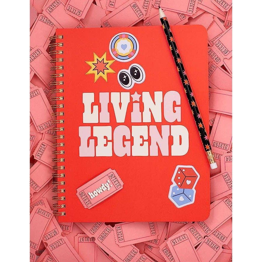 Ban.do Living Legend Rough Draft Mini Notebook | Colored Double-wire Spiral Small Journal