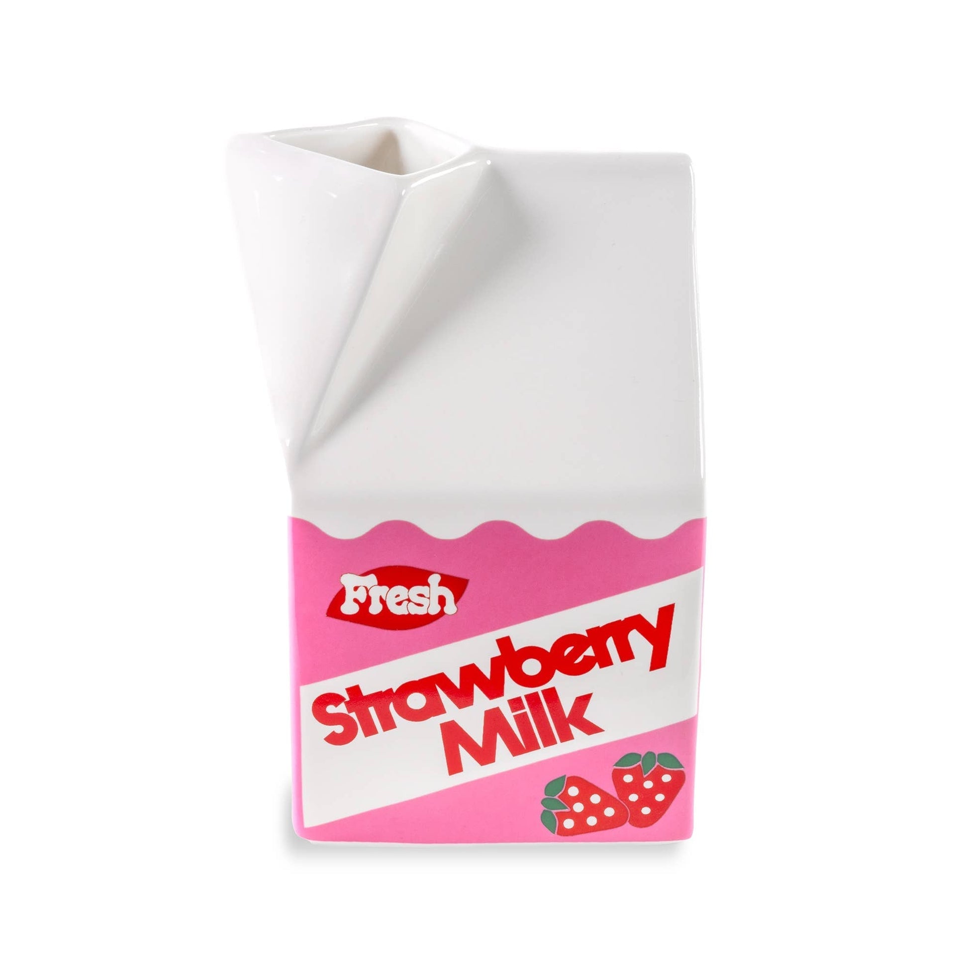 Ban.do Strawberry Milk Graphic Vase | Aesthetic Graphic Novelty Vase in Gift Box