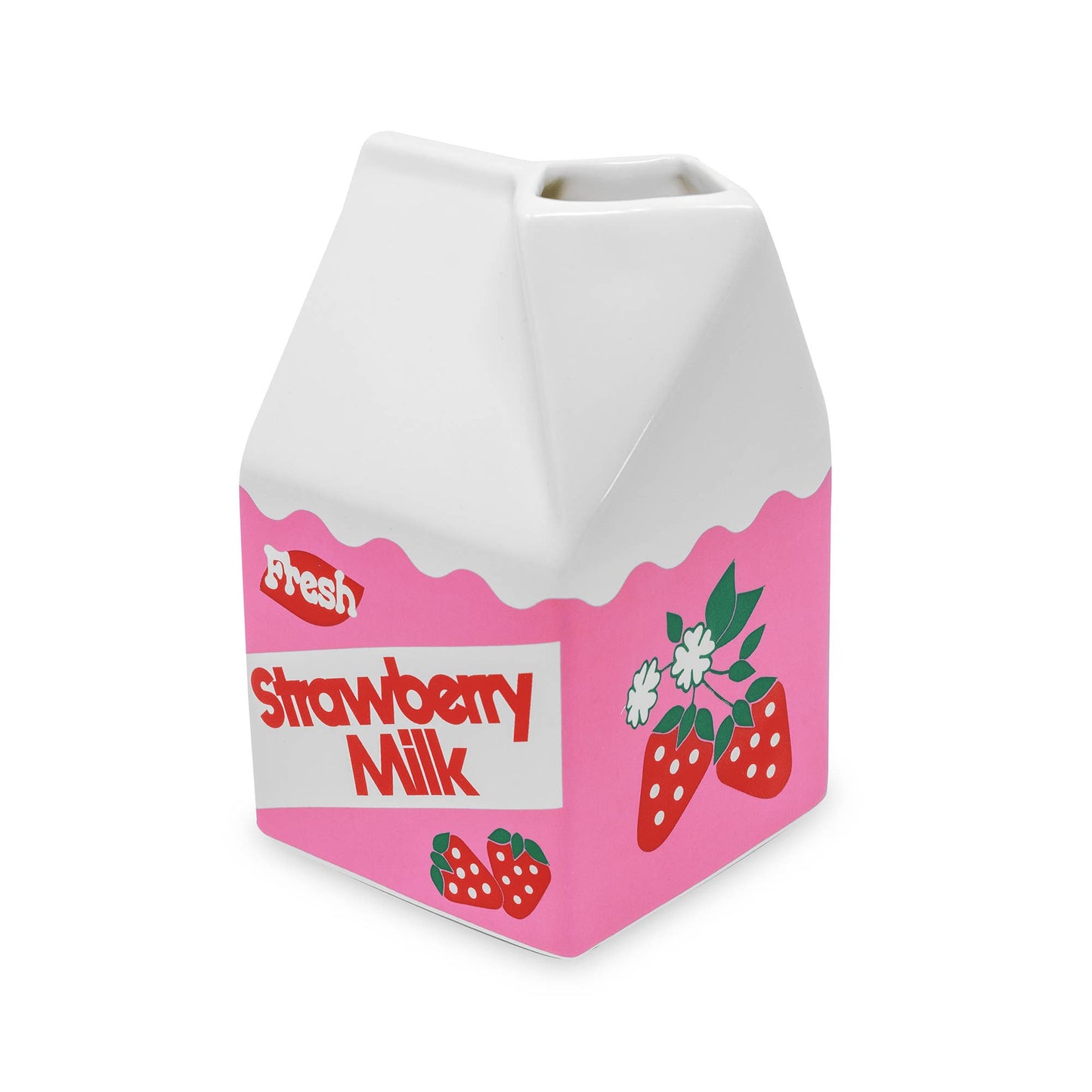 Ban.do Strawberry Milk Graphic Vase | Aesthetic Graphic Novelty Vase in Gift Box