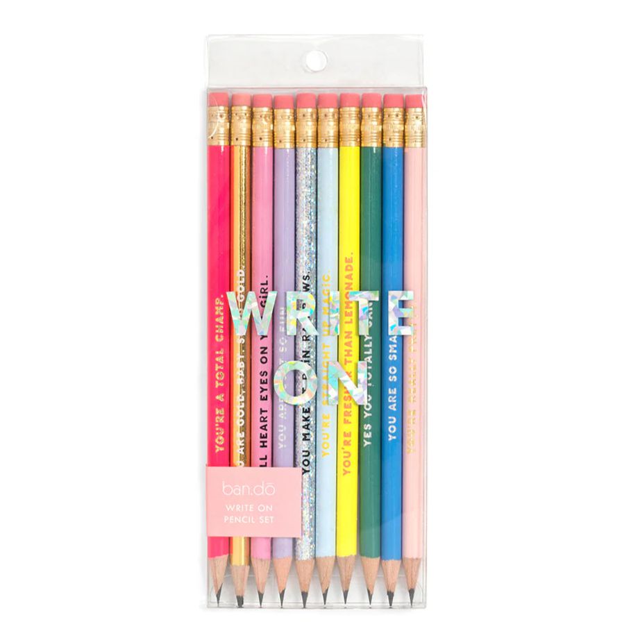 Ban.do Total Champ Compliments Pencil Set | Pre-Sharpened Pencils | Set of 10