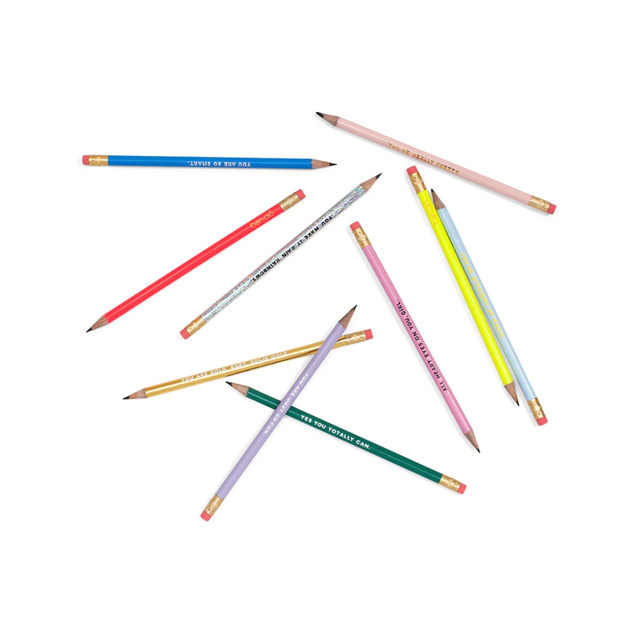 Ban.do Total Champ Compliments Pencil Set | Pre-Sharpened Pencils | Set of 10