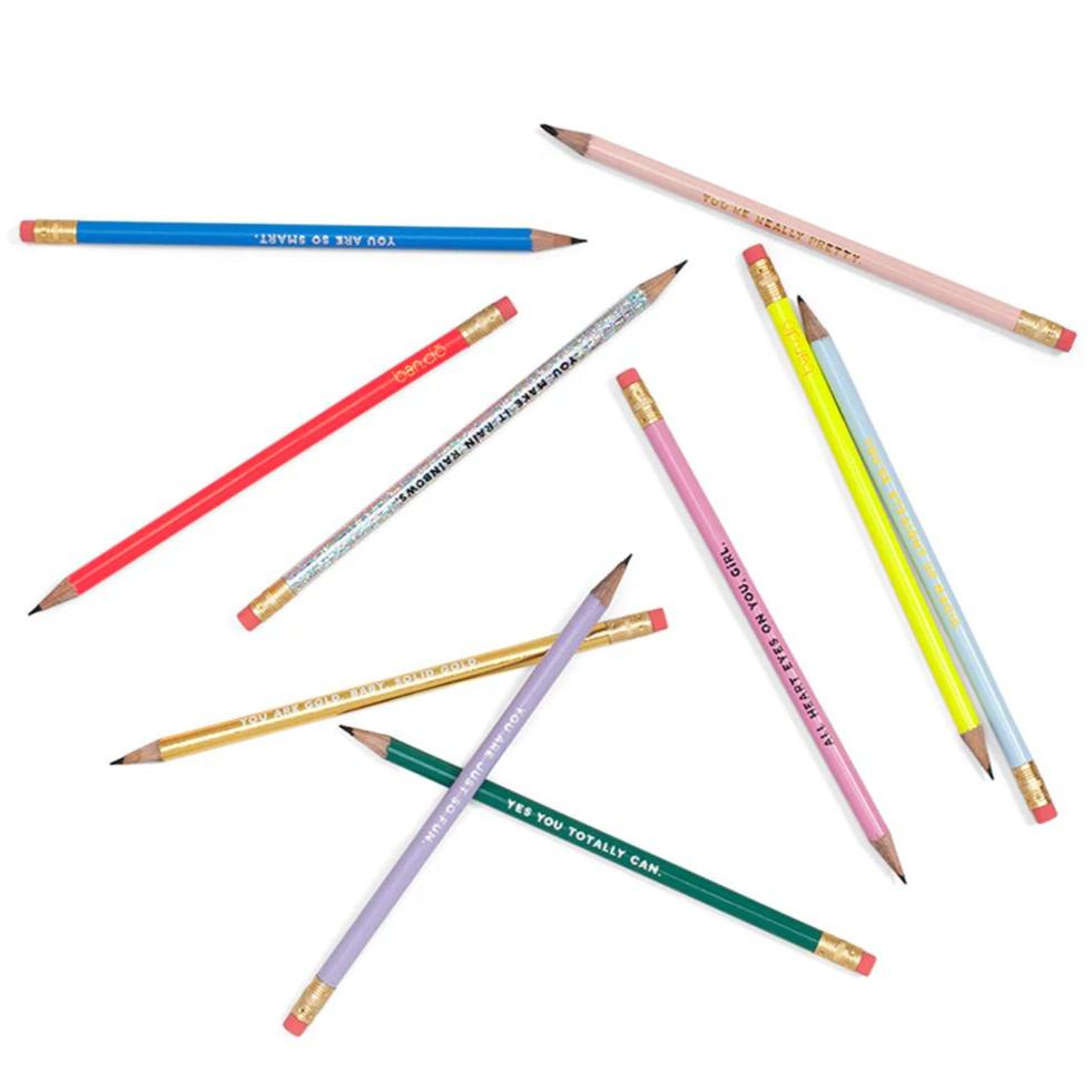 Ban.do Total Champ Compliments Pencil Set | Pre-Sharpened Pencils | Set of 10