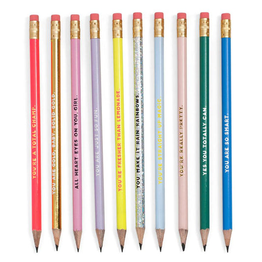 Ban.do Total Champ Compliments Pencil Set | Pre-Sharpened Pencils | Set of 10