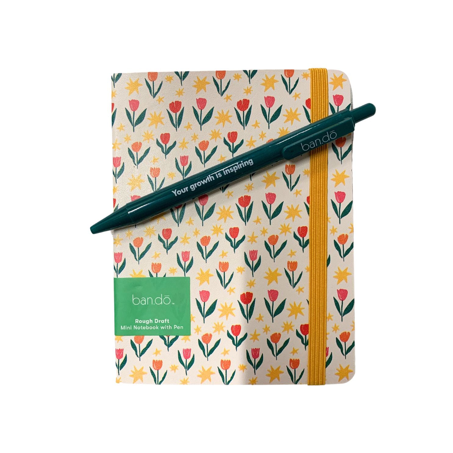 Ban.do Tulips on Cream Mini Notebook with Pen | Compact and Handy Journal Stationery