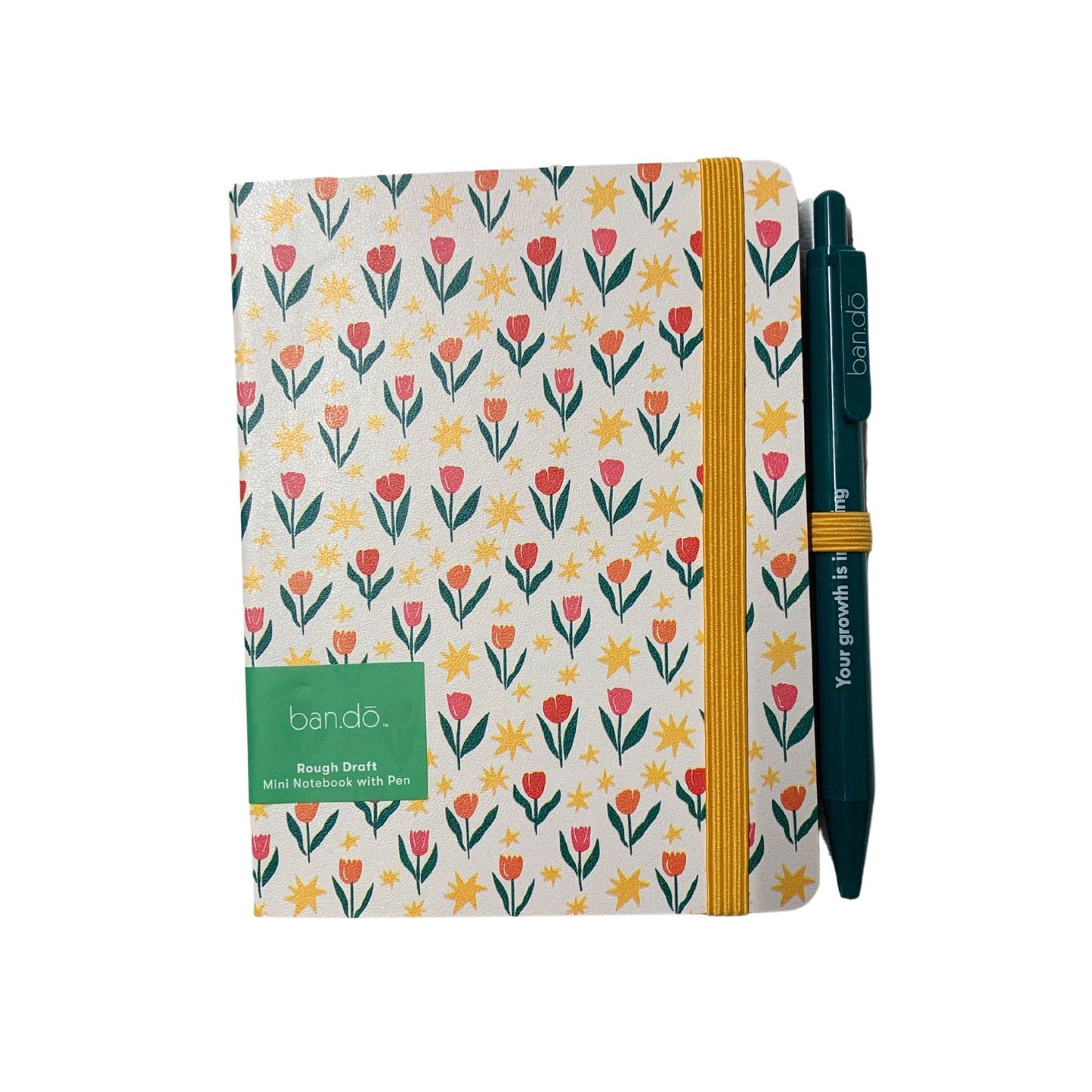 Ban.do Tulips on Cream Mini Notebook with Pen | Compact and Handy Journal Stationery