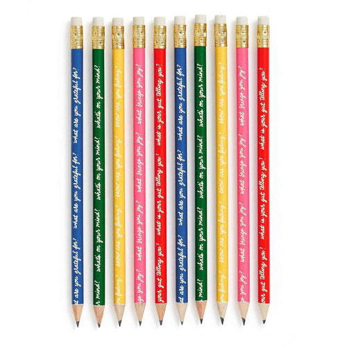 Ban.do Write On How Are You Feeling Cursive Pencil Set | Pre-Sharpened | Set of 10