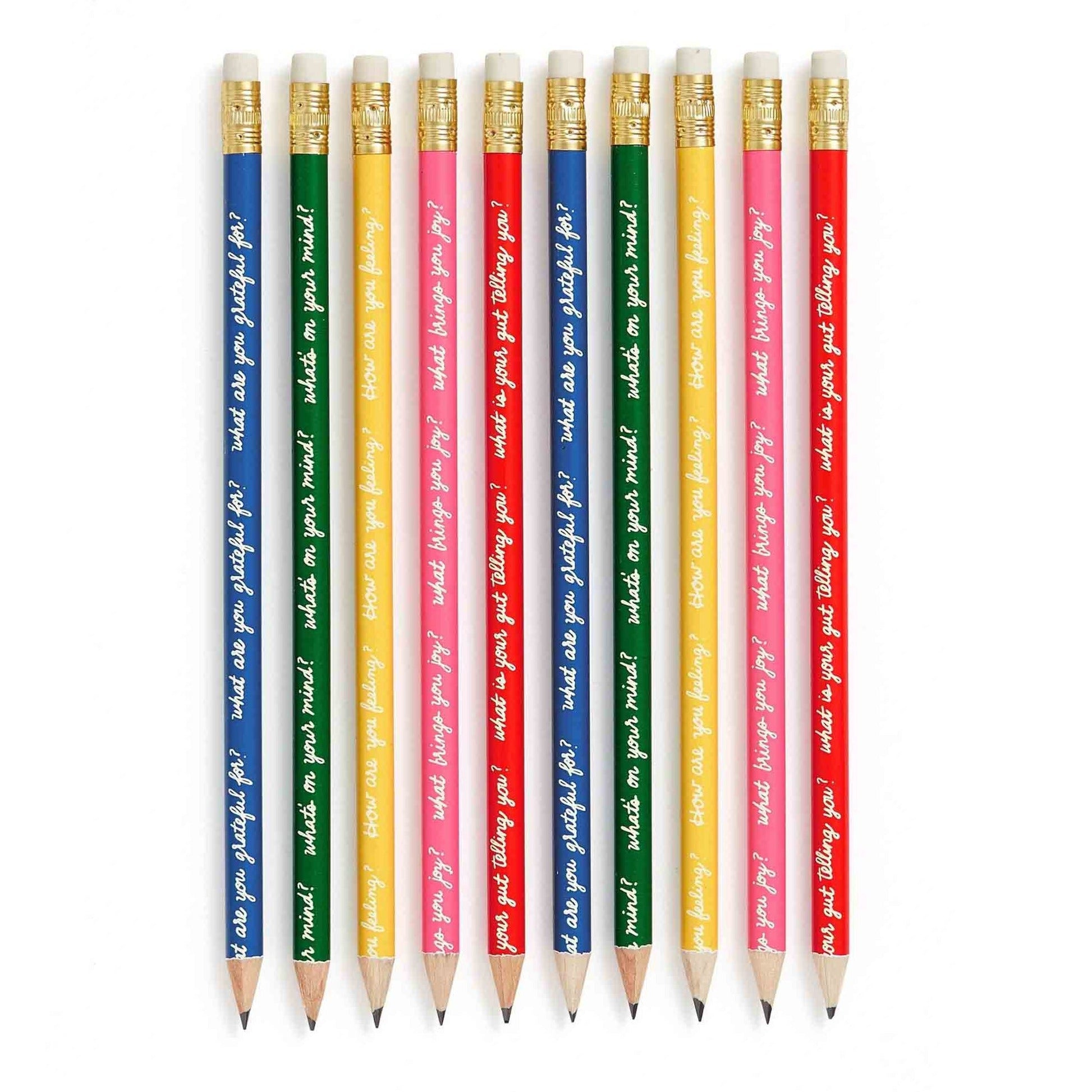 Ban.do Write On How Are You Feeling Cursive Pencil Set | Pre-Sharpened | Set of 10