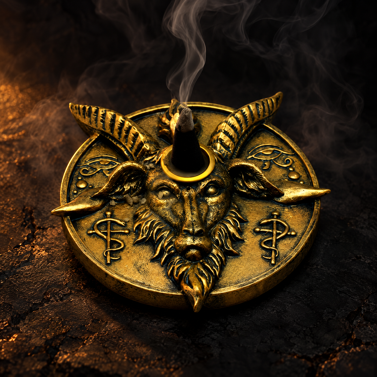 Baphomet Cone Incense Burner | Candleholder | 4"-Fantasy Gifts-The Bullish Store