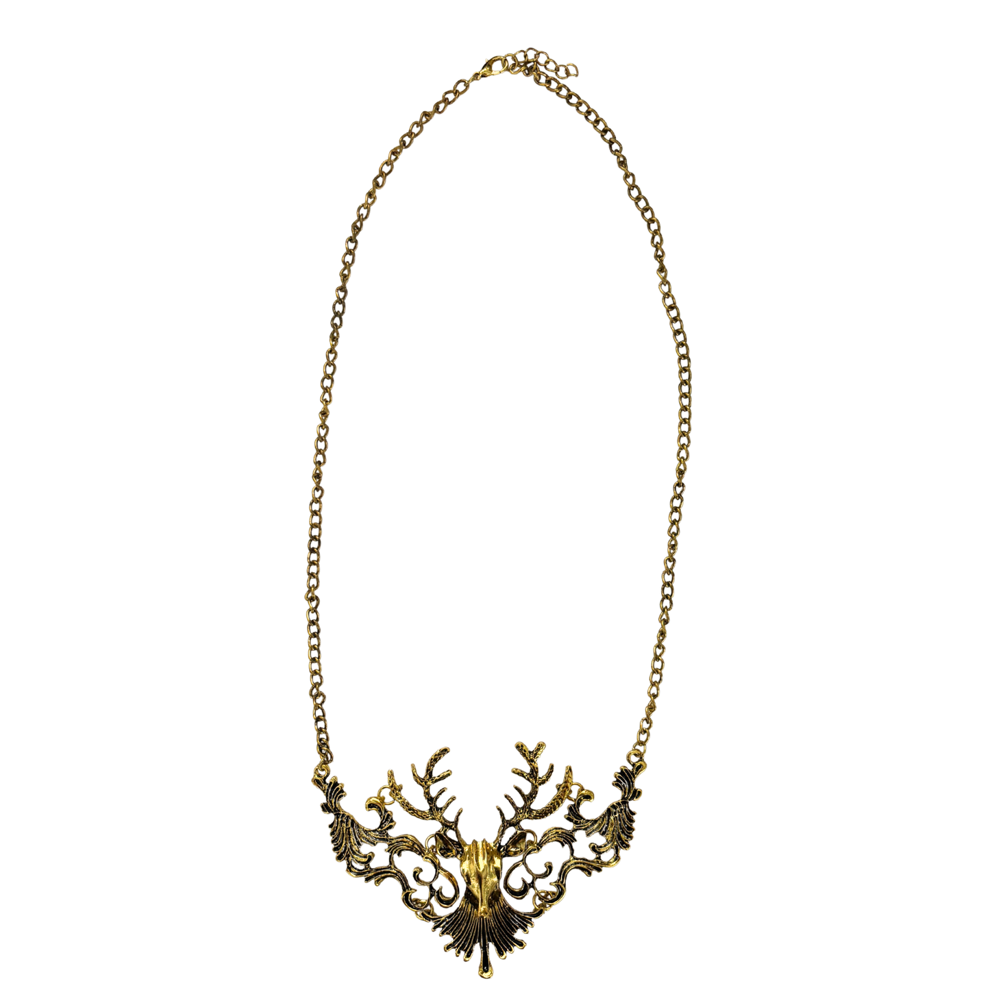 Baroque Reindeer Statement Necklace | 4" Bold Pendant