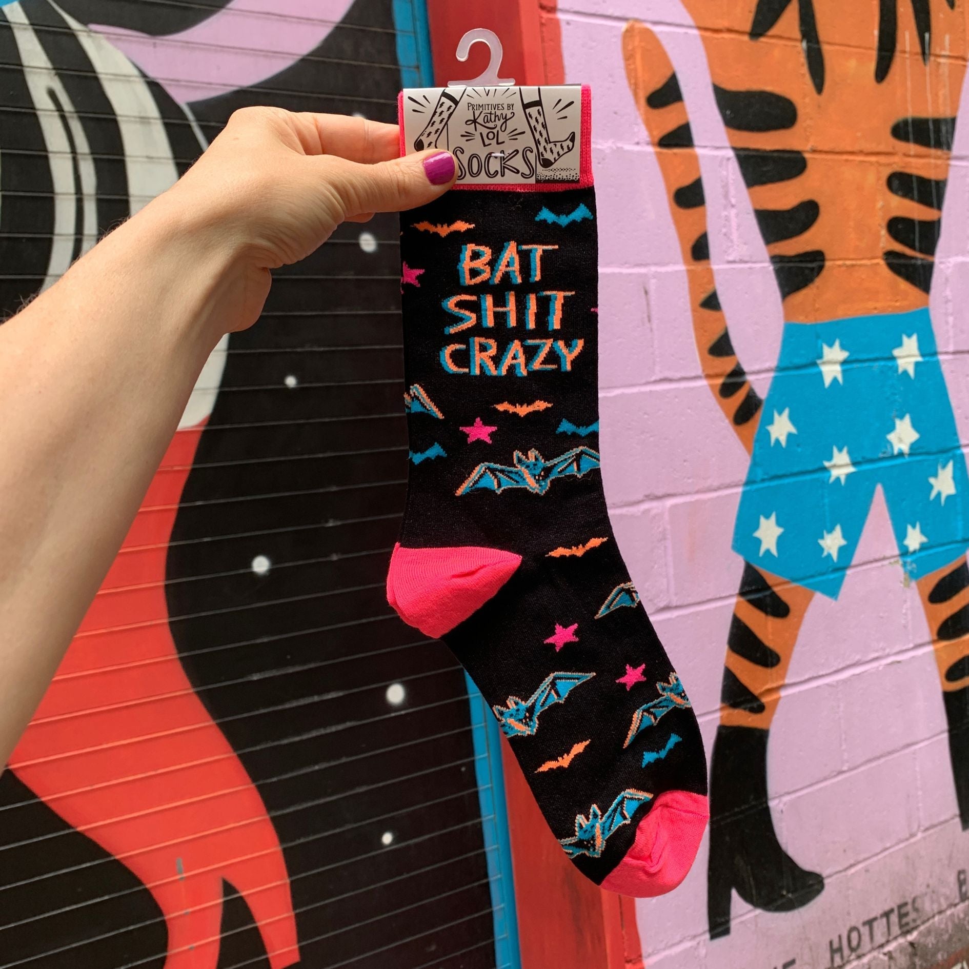 Bat Crazy Socks | Women's Colorful Halloween-Themed Self-Expression Socks