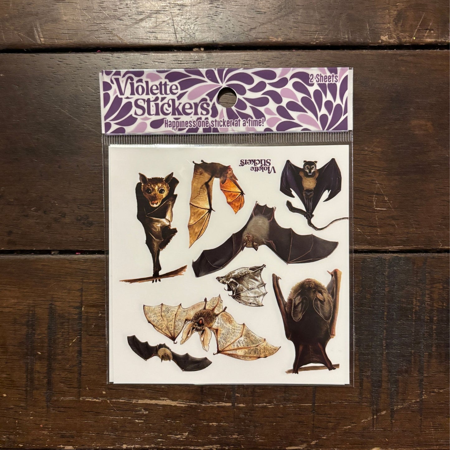 Bats Stickers | 4" x 4" Paper Stickers | 2 Sheets